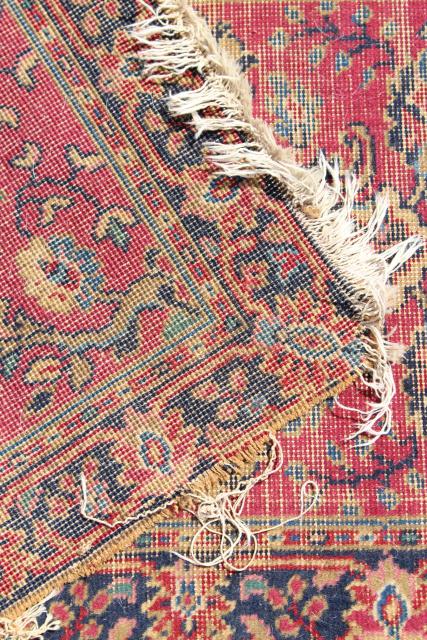 photo of vintage or antique persian rugs, small shabby wool carpets to layer or upcycle #10