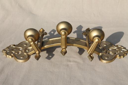 photo of vintage ornate gold metal candle sconce, gothic fairy tale style wall mount candelabra #5