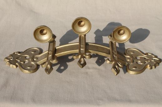 photo of vintage ornate gold metal candle sconce, gothic fairy tale style wall mount candelabra #6