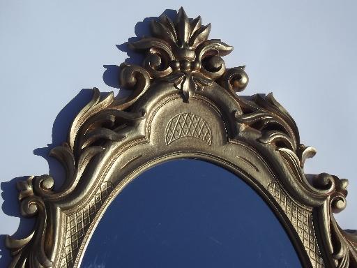 photo of vintage ornate gold plastic frame mirror fit for a queen or fairy princess! #2