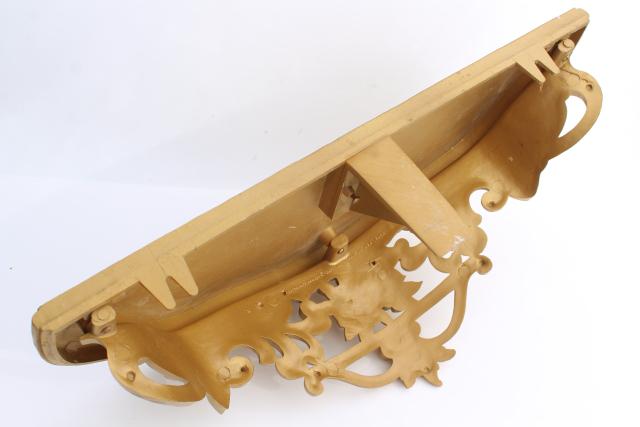 photo of vintage ornate gold rococo bracket shelf, small wall mount hanging shelf #9