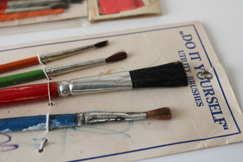photo of vintage packages artist's paint or watercolor brushes, camel hair bristles wood handles  #4