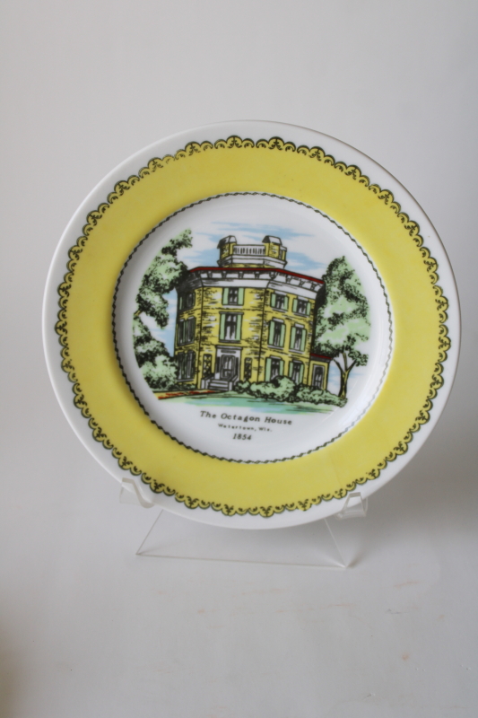 photo of vintage painted plate Octagon House Watertown Wisconsin historic architecture Victorian mansion  #1