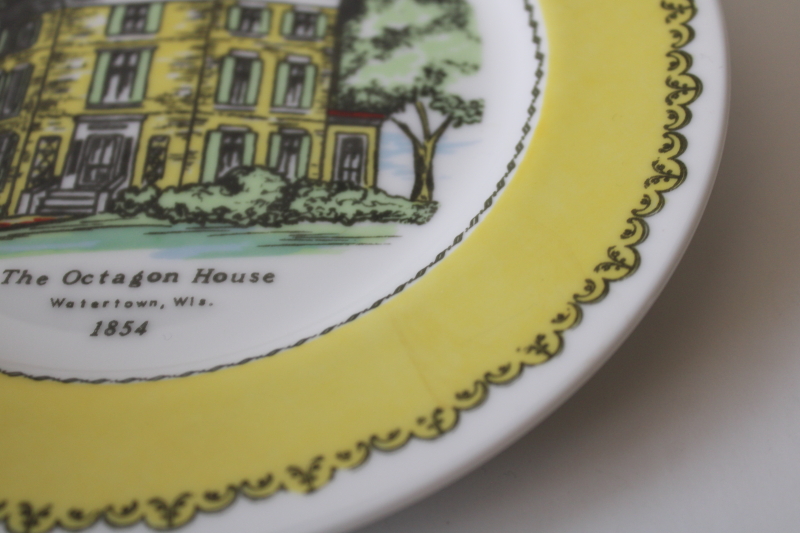 photo of vintage painted plate Octagon House Watertown Wisconsin historic architecture Victorian mansion  #3