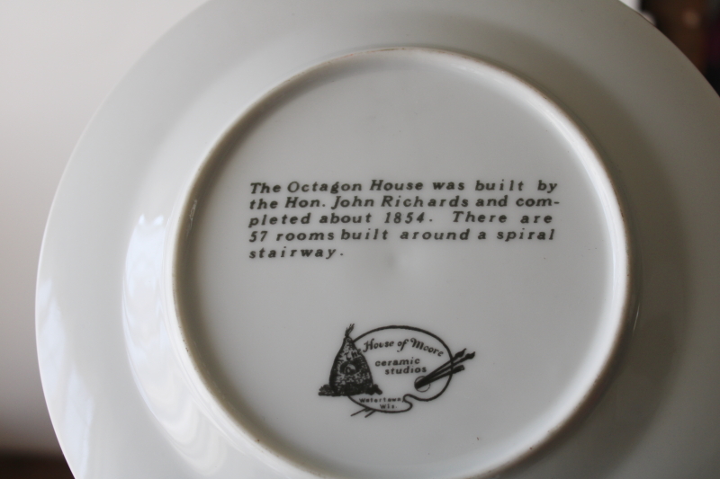photo of vintage painted plate Octagon House Watertown Wisconsin historic architecture Victorian mansion  #4