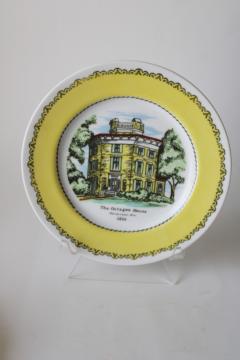 catalog photo of vintage painted plate Octagon House Watertown Wisconsin historic architecture Victorian mansion 