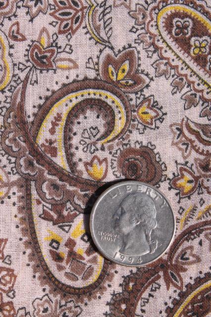 photo of vintage paisley print fabric, fine lightweight cotton lawn, boho prairie girl style #2