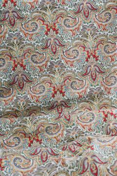 catalog photo of vintage paisley print fabric, soft fine cotton for sewing or old quilts