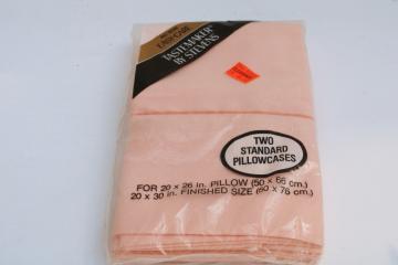vintage pale coral peach cotton poly pillowcases sealed package J P Stevens Tastemaker 