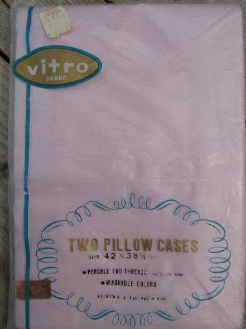 photo of vintage pale lilac cotton full fitted sheet & pillowcases, orig pkgs #3