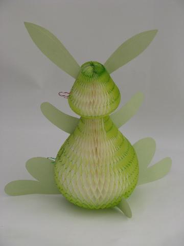photo of vintage paper Easter bunny decoration, honeycomb tissue marked Japan #2