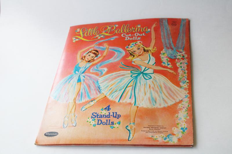 photo of vintage paper dolls, Whitman Little Ballerina cut out doll book 1950s 60s #1