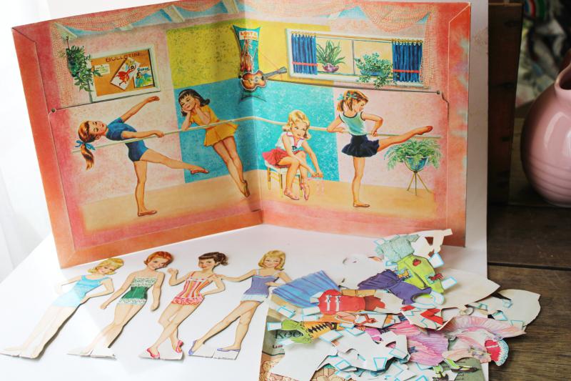 photo of vintage paper dolls, Whitman Little Ballerina cut out doll book 1950s 60s #3