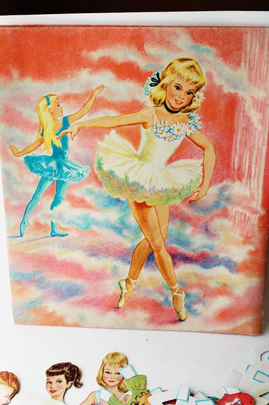 photo of vintage paper dolls, Whitman Little Ballerina cut out doll book 1950s 60s #8