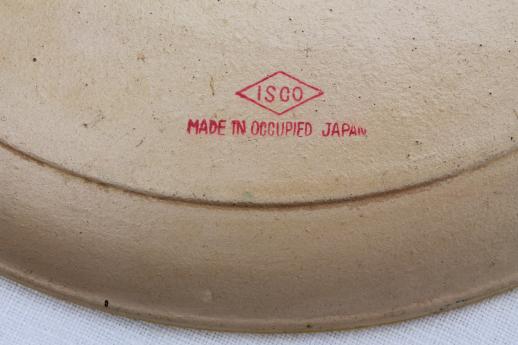 photo of vintage papier mache trays made in Occupied Japan, paper mache 'tole' tray lot #7