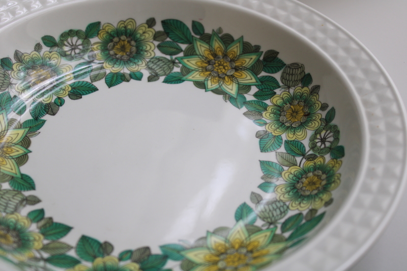 photo of vintage pasta or soup bowls Sevilla floral Pontesa ironstone china Castilian collection Spain  #6