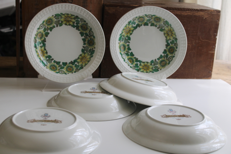 photo of vintage pasta or soup bowls Sevilla floral Pontesa ironstone china Castilian collection Spain  #8