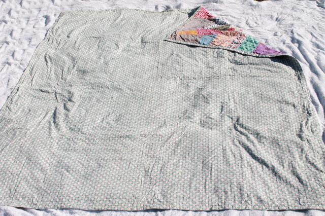 photo of vintage patchwork crazy quilt bedspread, bohemian hippie style retro prints & wild colors #3