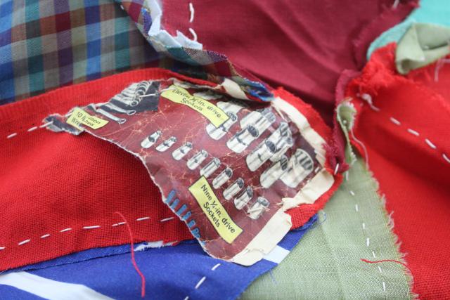 photo of vintage patchwork crazy quilt tops or bedspreads, bohemian retro 60s colorful prints #4
