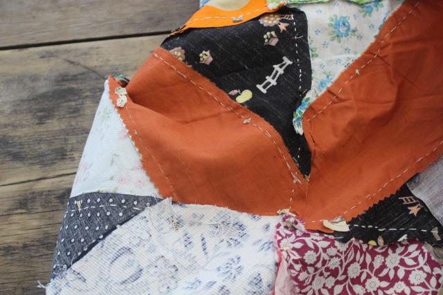 photo of vintage patchwork crazy quilt tops or bedspreads, bohemian retro 60s colorful prints #11