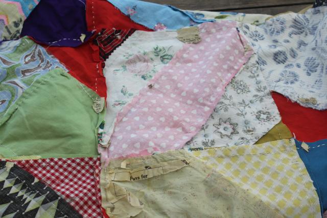 photo of vintage patchwork crazy quilt tops or bedspreads, bohemian retro 60s colorful prints #20