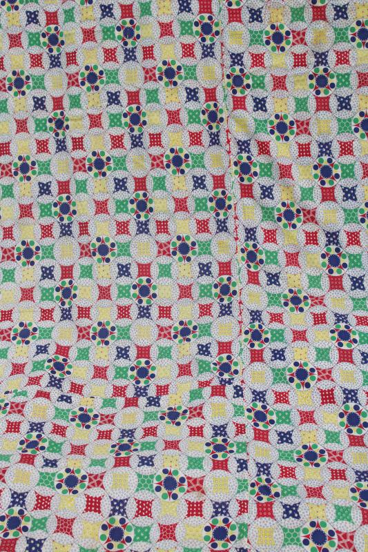 photo of vintage patchwork quilt print comforter cover, cotton fabric for quilting or upcycle #2