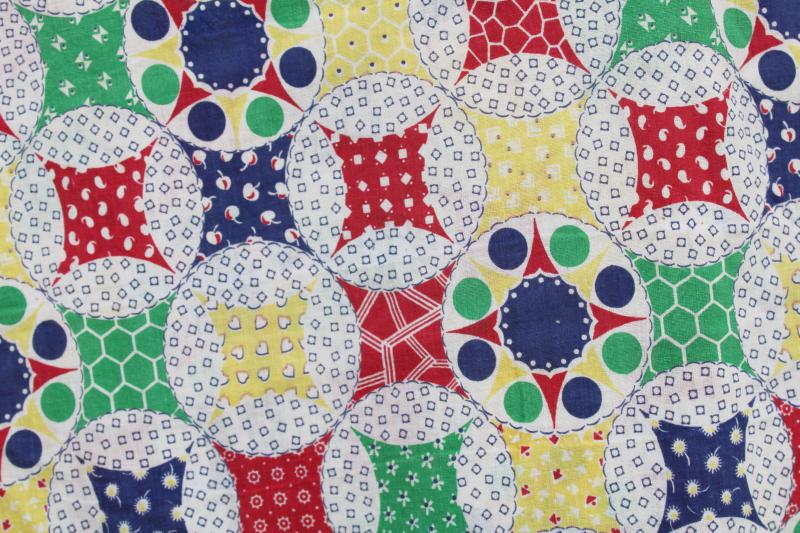 photo of vintage patchwork quilt print comforter cover, cotton fabric for quilting or upcycle #6