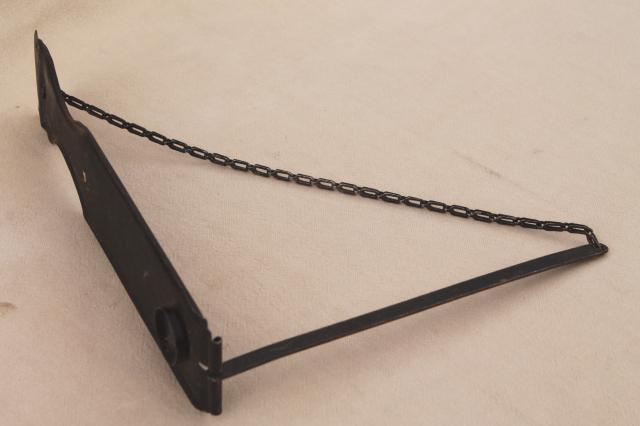 photo of vintage patent gadget / tool, primitive fold-o-hanger portable hanging rack w/ clothes rod #7