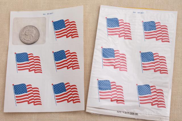 photo of vintage patriotic holiday election party American flags & paper decorations red, white and blue #3