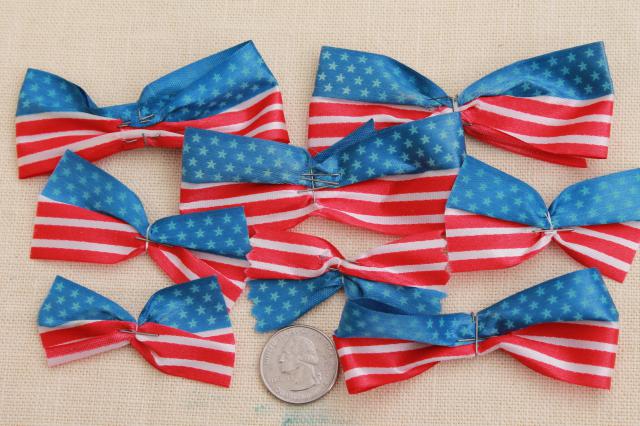photo of vintage patriotic holiday election party American flags & paper decorations red, white and blue #4