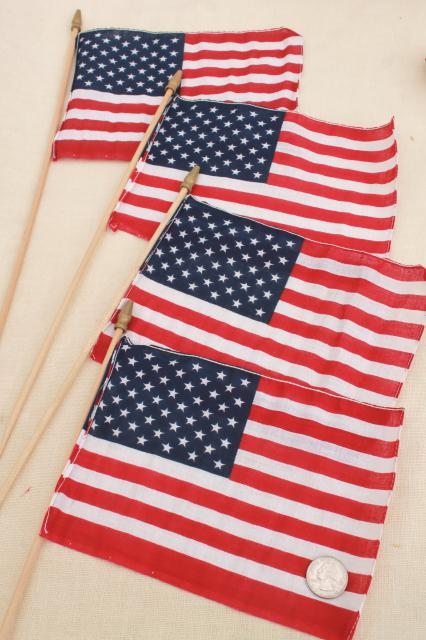 photo of vintage patriotic holiday election party American flags & paper decorations red, white and blue #7