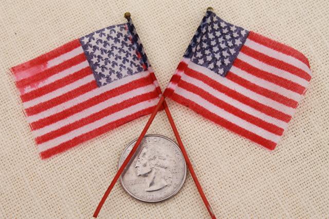 photo of vintage patriotic holiday election party American flags & paper decorations red, white and blue #13