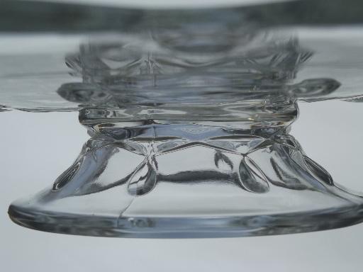 photo of vintage pattern glass cake stand pedestal plate, low footed cake plate #5