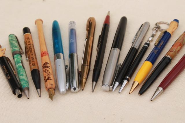 photo of vintage pen & pencil lot novelty pens & mechanical pencils Mr. Peanut pinup #4