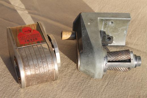 photo of vintage pencil sharpener, metal hand crank Deluxe Giant Apsco sharpener #8