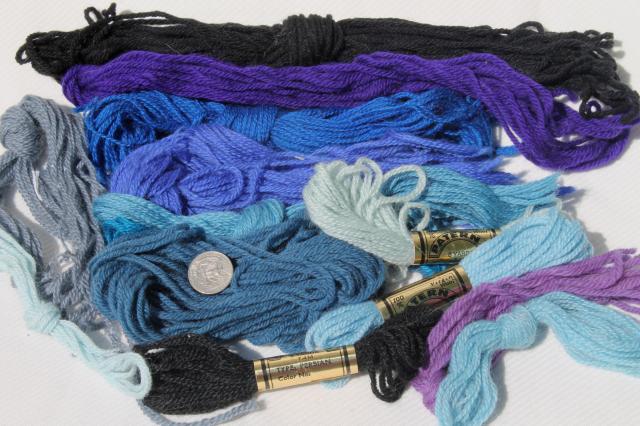 photo of vintage persian crewel yarn lot, pure wool yarns for embroidery & tapestry wool crewelwork #5