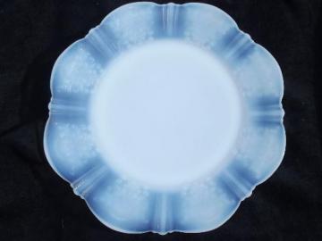 catalog photo of vintage petalware depression glass, moonstone white opalescent plate