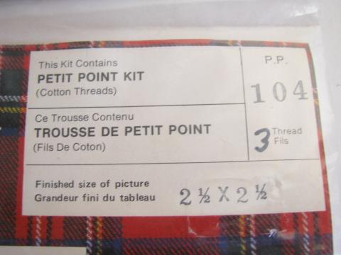 photo of vintage petit point kits w/ fabric, floss, charts - Jean McIntosh florals #6