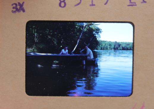 photo of vintage photo slide case w/ slides, photos of midwest small town life mid-century #13