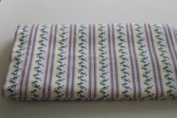 catalog photo of vintage pillow ticking fabric, soft sturdy cotton w/ floral stripe print