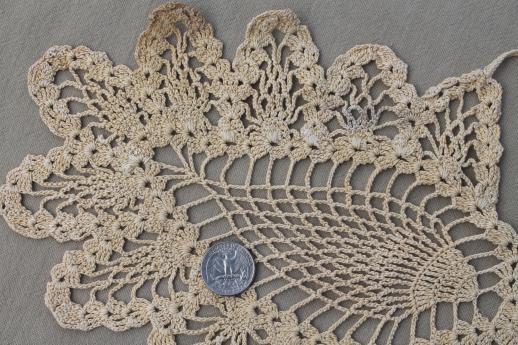 photo of vintage pineapple pattern crochet lace butterfly, cotton thread doily or large motif #3