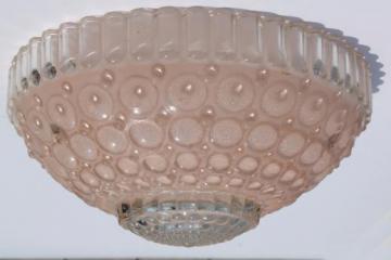 catalog photo of vintage pink bubble glass lamp shade for ceiling pendant light fixture