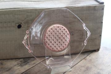 catalog photo of vintage pink depression glass octagon plate or serving tray, Lancaster glass