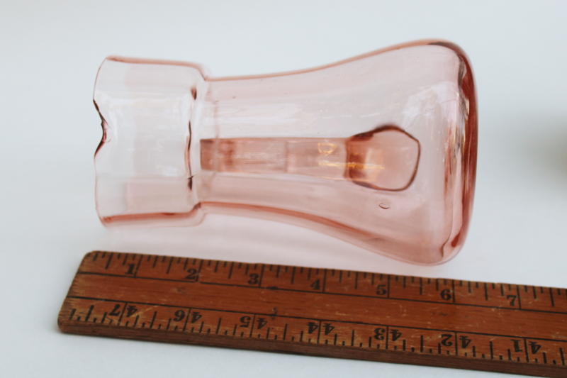 photo of vintage pink depression glass pitcher, cream top style milk pitcher  #4