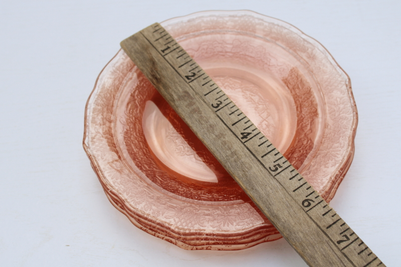 photo of vintage pink depression glass plates, small plates for bread-butter or dessert Federal glass Normandie #6