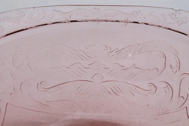 photo of vintage pink depression glass salad bowl, Federal Madrid or Indiana Recollection #2