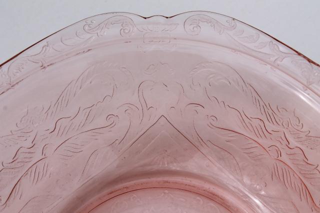 photo of vintage pink depression glass salad bowl, Federal Madrid or Indiana Recollection #5