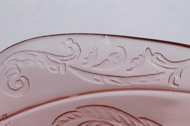 photo of vintage pink depression glass salad bowl, Federal Madrid or Indiana Recollection #6