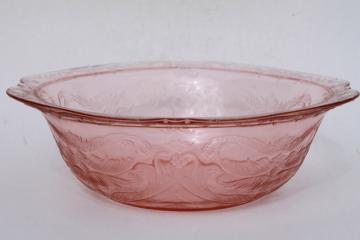 catalog photo of vintage pink depression glass salad bowl, Federal Madrid or Indiana Recollection