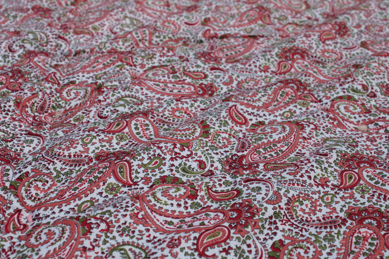 photo of vintage pink paisley chintz cotton comforter w/ warm puffy wool inside, girly western winter blanket  #6